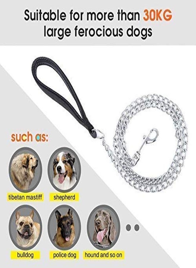 Pups&Pets Heavy Duty Dog Leash Metal Dog Leash Dog Chain with Padded Handle (Large, Multicolor) - Image 5